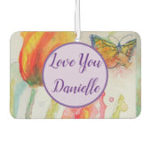 チューリップウォーターカラーフラワーアートカーエアーフレッシュナー カーエアーフレッシュナー (正面)