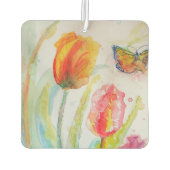チューリップウォーターカラーフラワーアートカーエアーフレッシュナー カーエアーフレッシュナー (裏面)