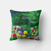 チューリップエレガントガーデン聖なる書物、 経典詩の両面 クッション (裏面)