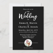 チューリップエレガントペアヴィンテージフローラ庭園の結婚式 招待状 (裏面)