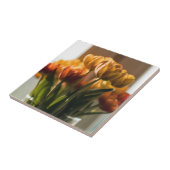 チューリップオレンジ色の花 タイル (側面)