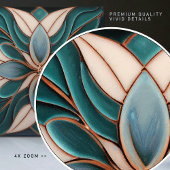 チューリップオンブルーシンメトリカルアールヌーボーセラミックタイル タイル