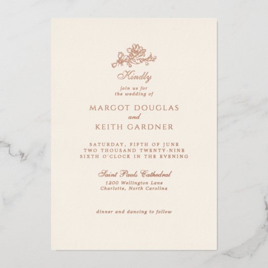 チューリップカスケード箔 箔招待状 (正面)