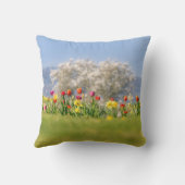 チューリップカラフルとダッフォジルの春の花 クッション (裏面)