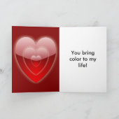 チューリップカラフルの花束とハートグリーティングカード シーズンカード (内部)