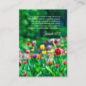 チューリップカラフルガーデンブックマークバイブル聖なる書物、 経典 アドバイスカード (正面)