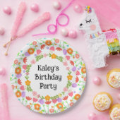 チューリップカラフルバースデーパーティー紙プレート ペーパープレート (パーティー)