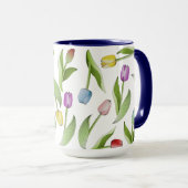 チューリップカラフルパターン マグカップ (正面右)