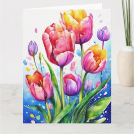 チューリップカラフルフラワーカード カード