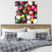 チューリップカラフルフラワーズイースター春 キャンバスプリント (インサイチュ (寝室))