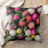 チューリップカラフルフラワーズイースター春 クッション (ブランケット)