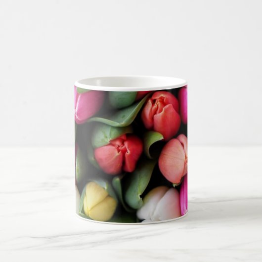 チューリップカラフルフラワーズイースター春 コーヒーマグカップ (中央)