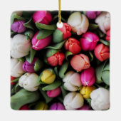 チューリップカラフルフラワーズイースター春 セラミックオーナメント (裏面)