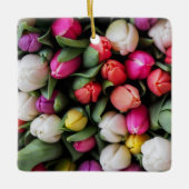 チューリップカラフルフラワーズイースター春 セラミックオーナメント (正面)