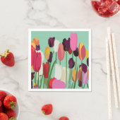 チューリップカラフルフラワーフローラチューリップパーティー スタンダードカクテルナプキン (インサイチュ)