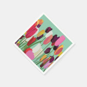 チューリップカラフルフラワーフローラチューリップパーティー スタンダードカクテルナプキン (角)