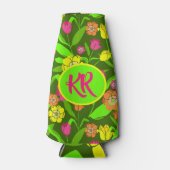 チューリップカラフルフラワープリント ボトルクーラー (正面)