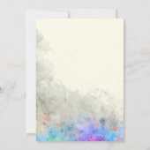 チューリップカラフル水彩フローラブライダルシャワー 招待状 (裏面)