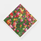 チューリップカラフル花のフィールド紙ナプキンス (コーナー)