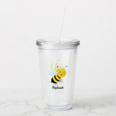 チューリップガーデンでミツバチ アクリルタンブラー (裏面)