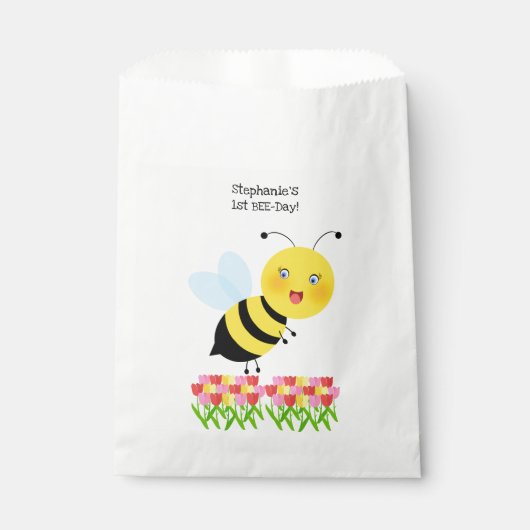 チューリップガーデンでミツバチ フェイバーバッグ (正面)