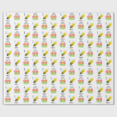 チューリップガーデンでミツバチ ラッピングペーパー (フラット)