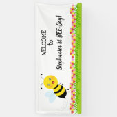 チューリップガーデンでミツバチ 横断幕 (縦)