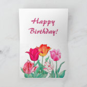 チューリップガーデンハッピーバースデー カード (内部)
