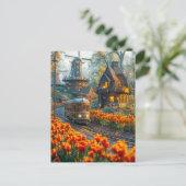 チューリップガーデン村のミニチュアトロリー シーズンポストカード (スタンド正面)