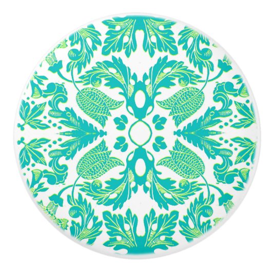 チューリップガーデン – ヴィンテージモダンフラワー セラミックノブ (正面)