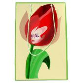 チューリップガール抱き枕 – カスタマイズ ミディアムペーパーバッグ (正面)