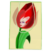 チューリップガール抱き枕 – カスタマイズ ミディアムペーパーバッグ (裏面)