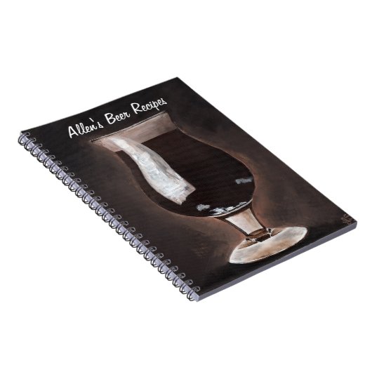 チューリップグラスのパータースタウトのアートにダーク絵画ビール ノートブック (右側)