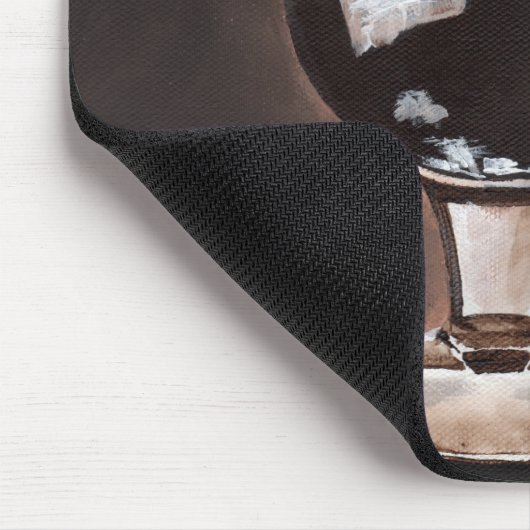 チューリップグラスのパータースタウトのアートにダーク絵画ビール マウスパッド (コーナー)