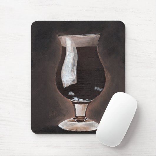 チューリップグラスのパータースタウトのアートにダーク絵画ビール マウスパッド (マウス)