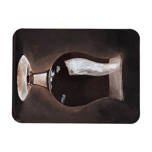 チューリップグラスのパータースタウトのアートにダーク絵画ビール マグネット (横)