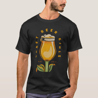 チューリップグラスクラフトビアガール Tシャツ