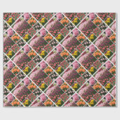 チューリップコラージュティッシュペーパー ラッピングペーパー (フラット)