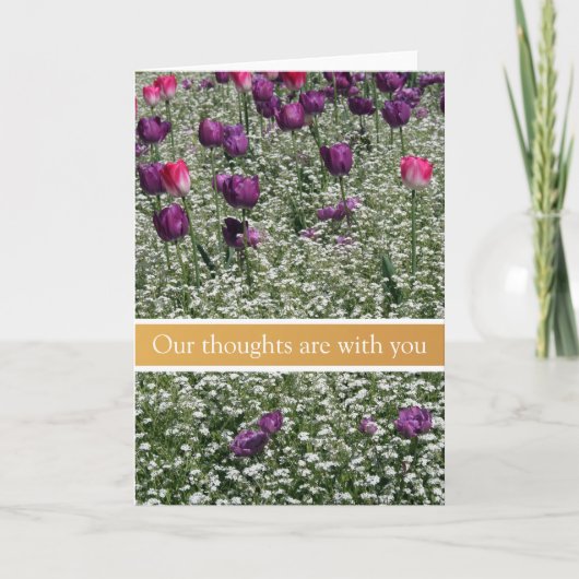 チューリップスのおとなしい庭の弔慰のお悔やみカード1 サンキューカード (正面)