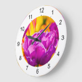 チューリップスエンチント紫 ラージ壁時計 (傾斜)