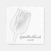 チューリップスケッチ春の結婚式 スタンダードカクテルナプキン (正面)