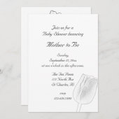 チューリップスケッチ春ベビーシャワー 招待状 (正面/裏面)