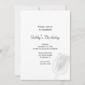 チューリップスケッチ春誕生日パーティー 招待状 (正面)