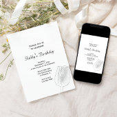 チューリップスケッチ春誕生日パーティー 招待状