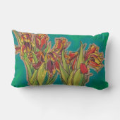 チューリップスケッチ開花春の花フローラアート ランバークッション (裏面)