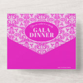 チューリップスターズピンク柄のガラディナーイベント オールインワン招待状 (裏面)