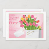 チューリップスパーティの招待状 招待状 (正面/裏面)