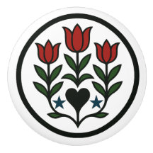 チューリップスペンシルバニアオランダ六角サインセラミックノブ