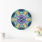 チューリップス万華鏡のように千変万化するパターン ラージ壁時計 (ホーム)