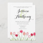 チューリップス結婚式招待状|赤 招待状 (正面/裏面)